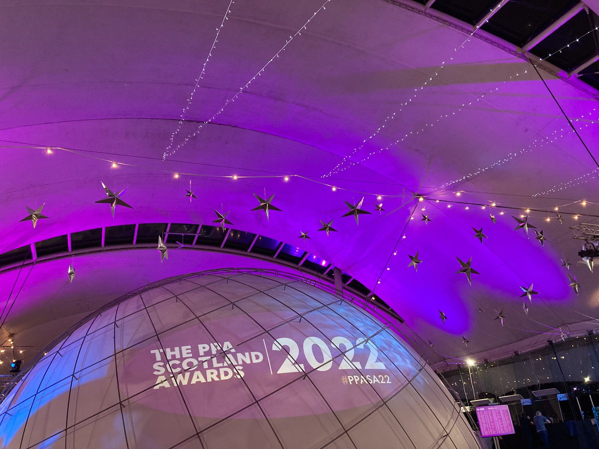 All set for tonight’s PPA Scotland Awards at the beautiful Dynamic Earth #PPASA22