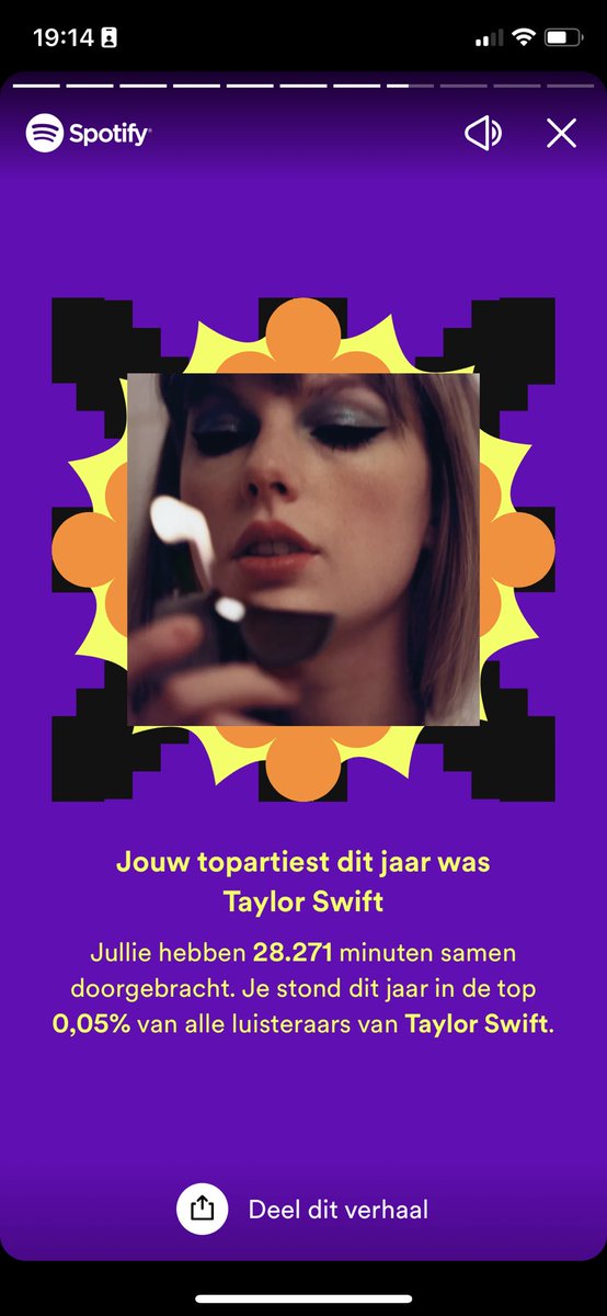 I listened to 33.113 minutes of music… 28.271 of those were to <a href="/taylorswift13/">Taylor Swift</a> #TaylorSwift #spotifywrapped2022 But I also found new artists I absolutely love, like the very talented <a href="/miggie_snyder/">Miggie Snyder</a>