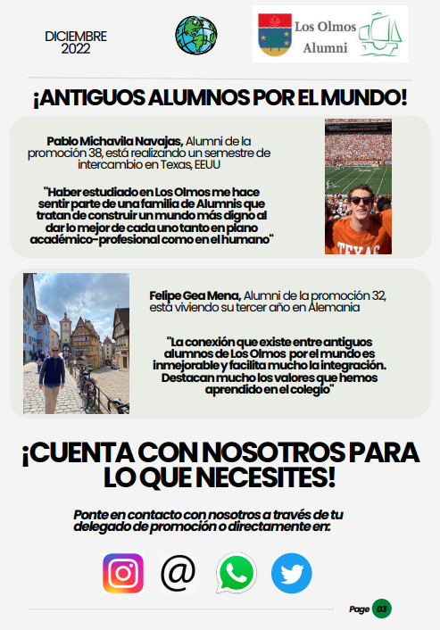 ALUMNILOSOLMOS's tweet photo. Con todos vosotros, la nueva revista de antiguos alumnos del colegio en su primera edición.

¡Todas las novedades de Los Olmos Alumni en nuestra NEWSLETTER! 🗞📰 https://t.co/IgJF6nosG5