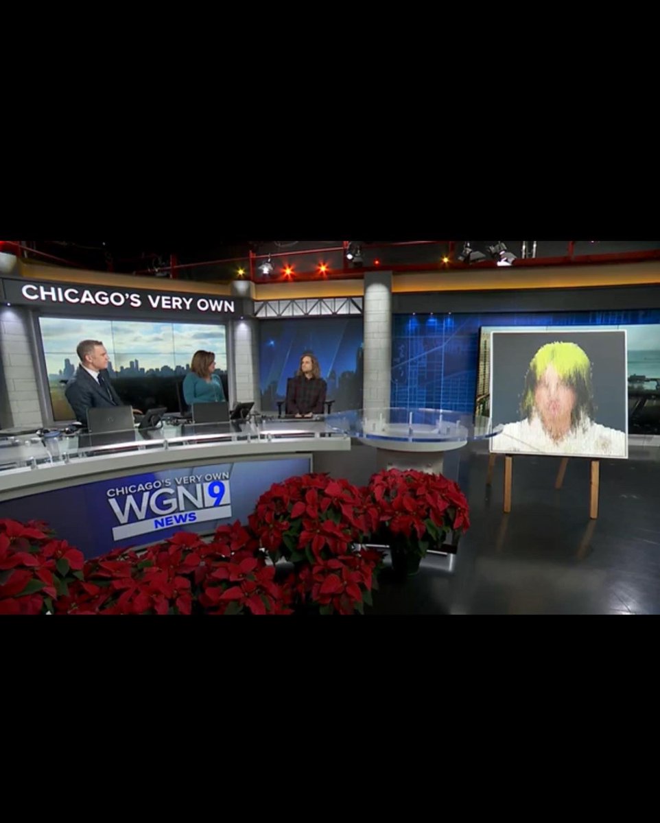 morsims1's tweet photo. Had a great time on @WGNMorningNews this morning talking about my @billieeilish painting and process! Check out the full segment in my linktree in bio! #wgnmorningnews https://t.co/SxnNfRQpxC