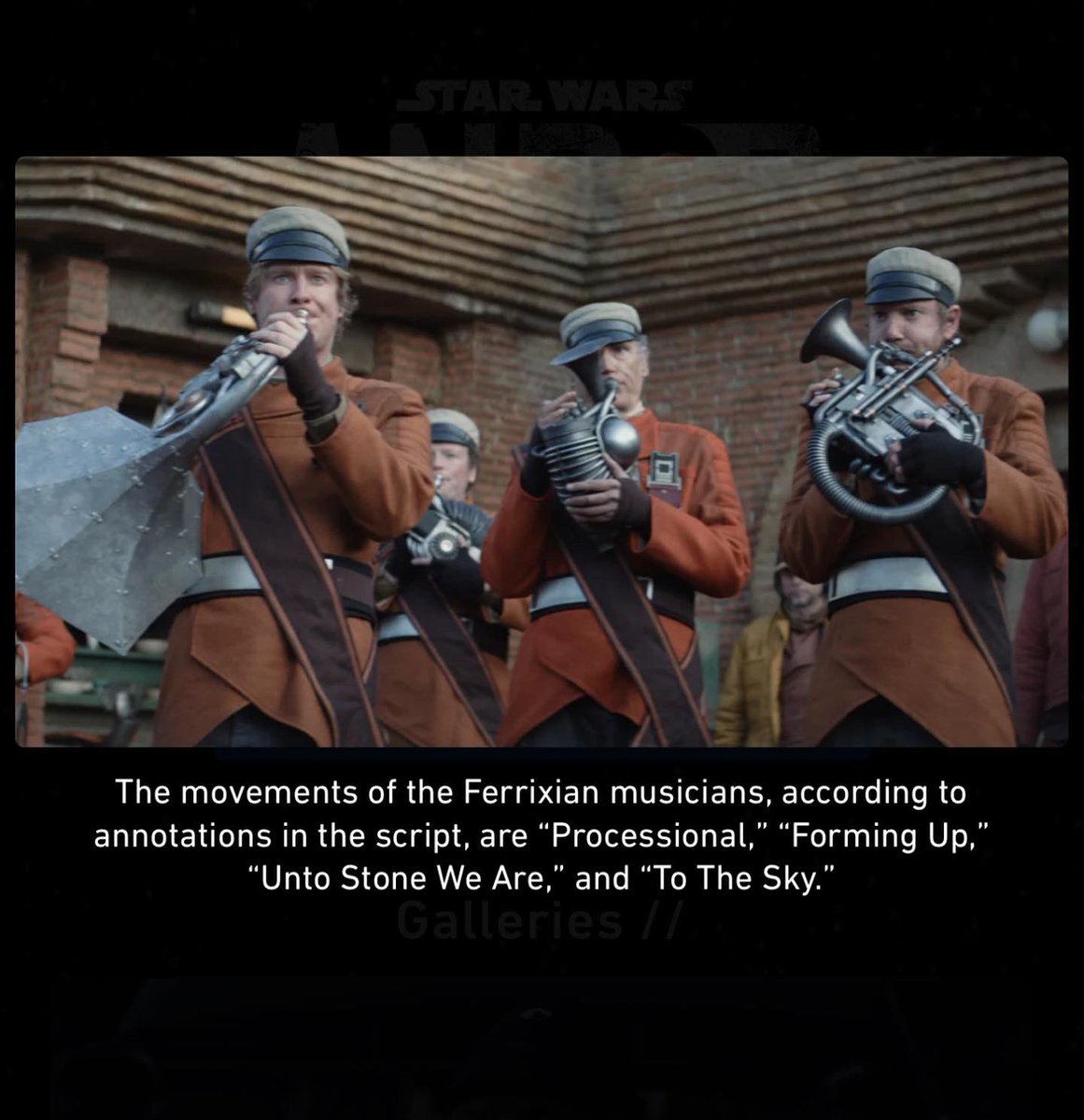 MartynDoust's tweet photo. Great shots of the instruments from Maarvas funeral! All instruments were fully practical and playable! More info on insta @m.d.props #andor #starwars #props #starwarsprops #starwarsandor https://t.co/czlEgCyGhU