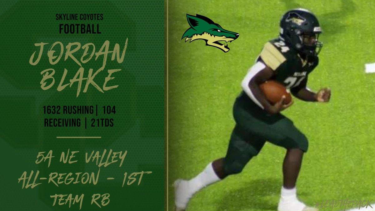 Congrats to Junior RB on his monster year - Jordan Blake one of the tops in the state!
1st team All-Region RB and 2nd Team Kick returner!
#LEADthePACK