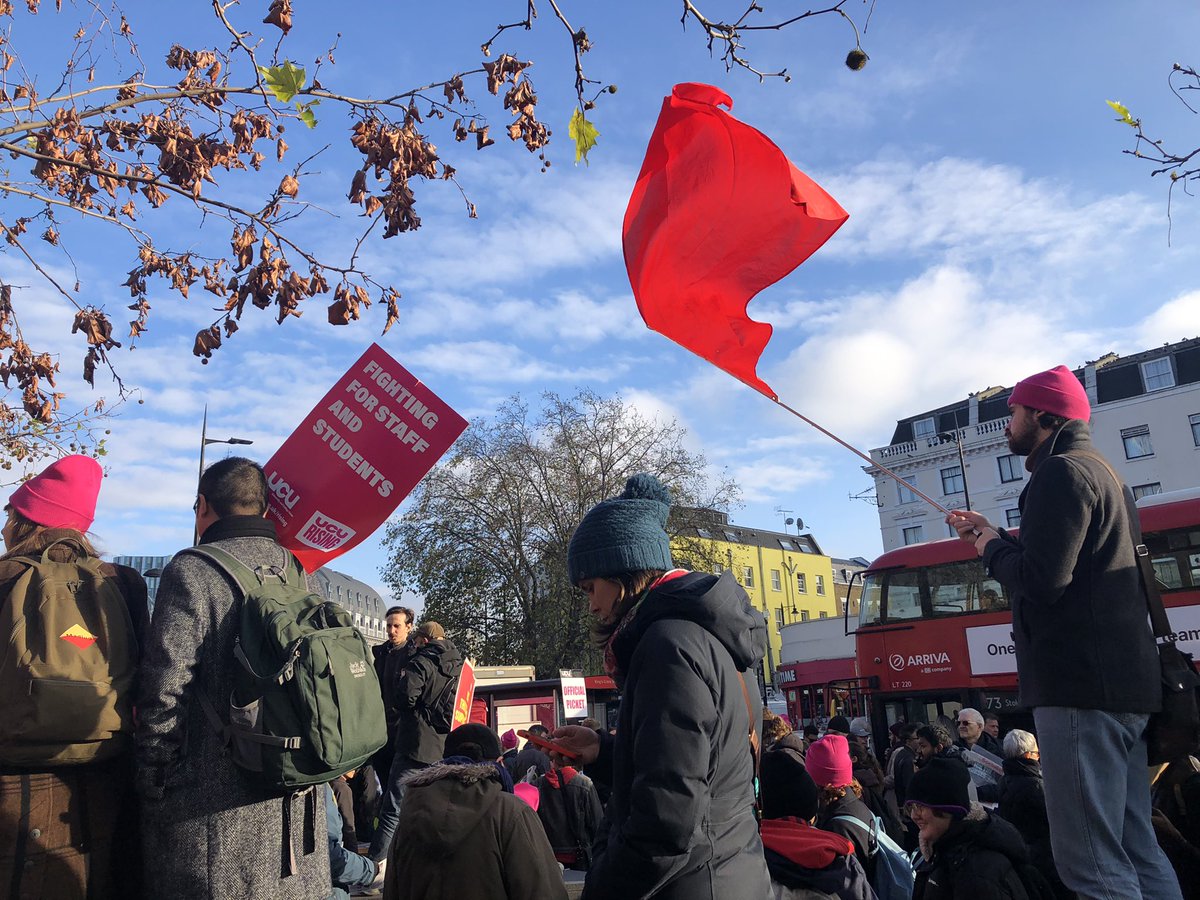 RoseButler2's tweet photo. A brilliant rally joined by the marvellous Mick Lynch this afternoon, huge crowds and lovely company. @UCU @ucuRISING #Solidarity #strike #Fairpay #precarity #workintensification #paygap https://t.co/Zir5RB5tzy