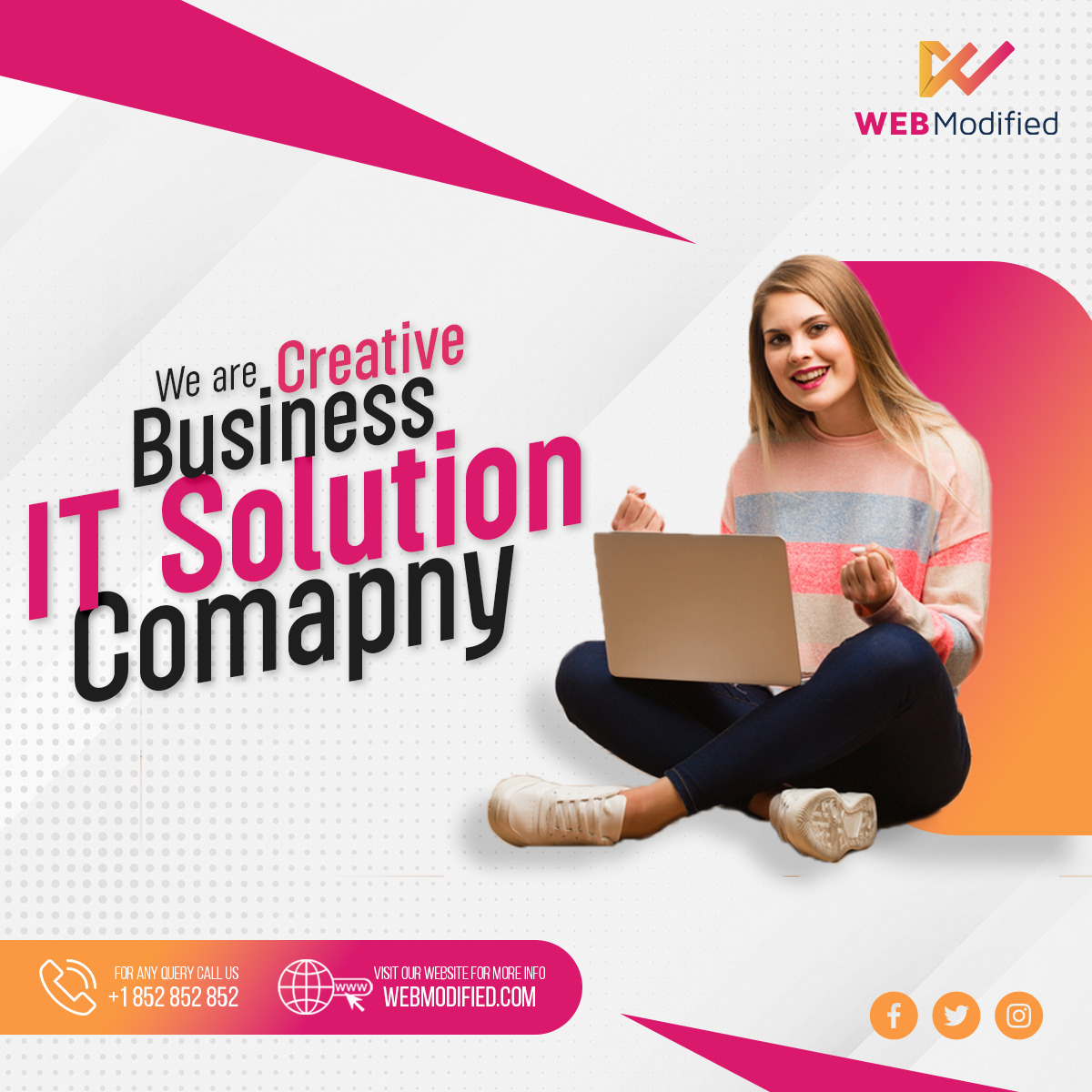 WebModified's tweet image. We consider your suggestions as we develop solutions that combine creativity with the newest technological advancements. Results from Web Modified bring value to your company. 

#webmodified #Fullstackdevelopment #phpdevelopment #mobileappdevelopment #videoanimation #seoservices