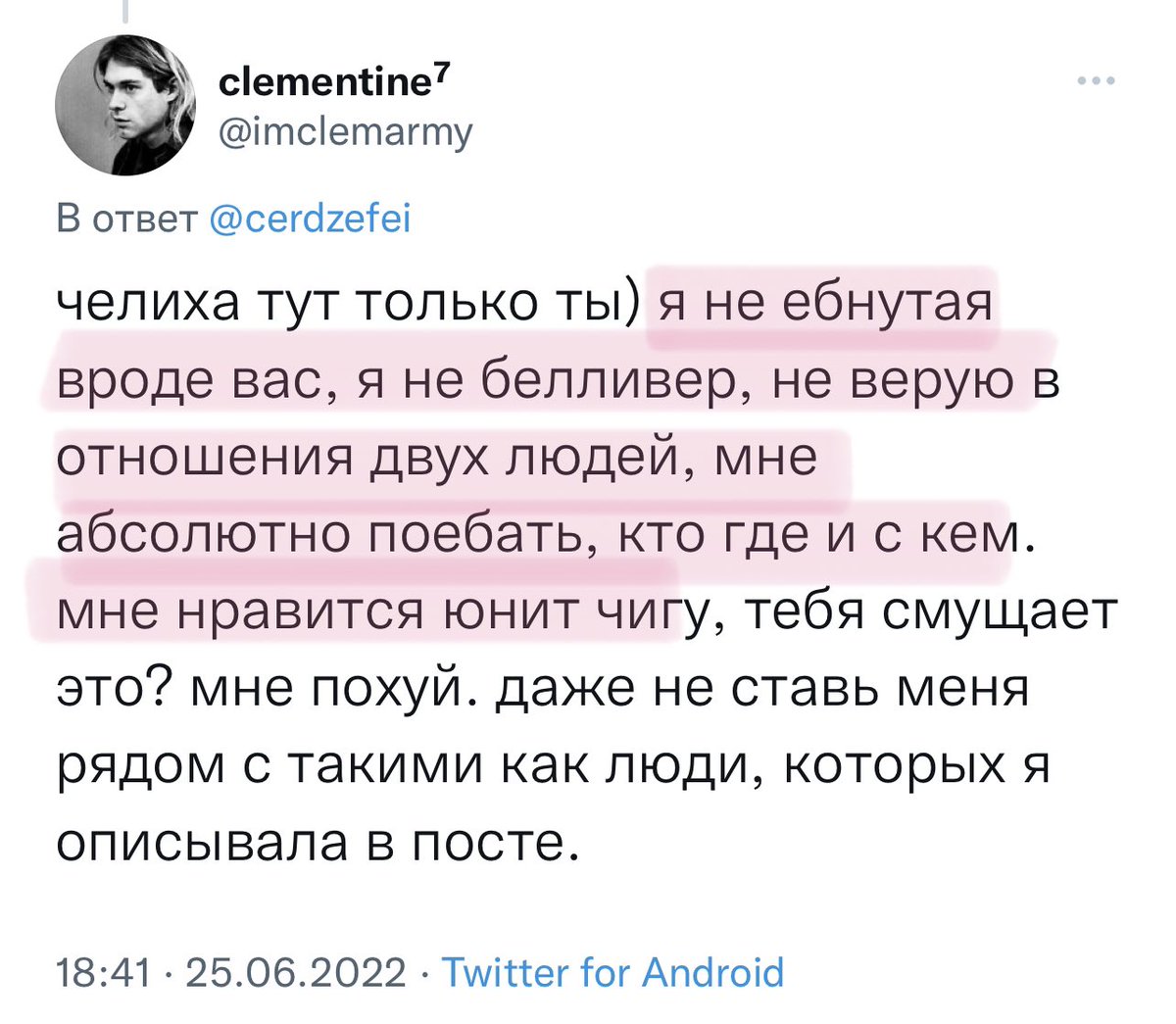 dontt0ouchbts's tweet photo. а именно рассказать вам некоторые подробности об одной популярной твиттерской, ведущей свой аккаунт как от7 арми, на деле же являющейся беливеркой чигу и соло стэнкой (весьма такой себе) чимина. Речь, как вы возможно догадались, пойдет о клементине (@/imclemarmy) https://t.co/62FPviYyNr