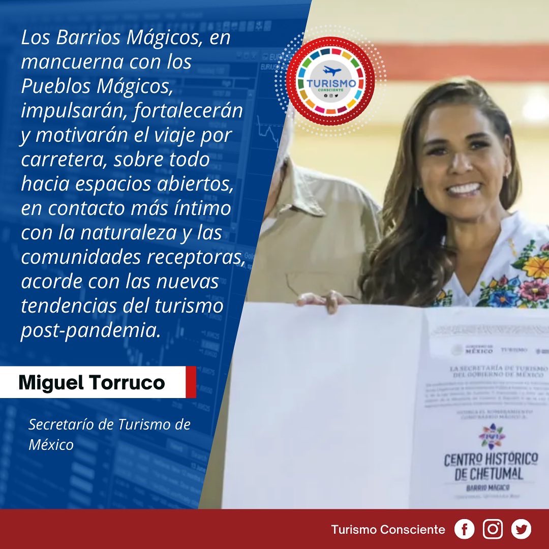 TURINoticia
.
Chetumal se convierte en el primer “Barrio Mágico” de México. 
Parte 2.
.
¿Qué piensan de este programa? 
.
#TURINoticia #TurismoConsciente #Turismo #BarrioMágico #México 
<a href="/SECTUR_mx/">SECTUR México</a> <a href="/SedeturQROO/">Sría. de Turismo Quintana Roo</a> <a href="/TorrucoTurismo/">MiguelTorrucoMarqués</a> <a href="/bernardocuetomx/">Bernardo Cueto</a> <a href="/MaraLezama/">Mara Lezama</a>