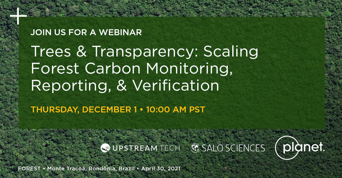 Join us *tomorrow* at 10am PT for a discussion with 
<a href="/planet/">Planet</a> and @upstream_tech to learn how new methods and satellite data can be used to efficiently measure and value forest carbon at scale. 

Register here: learn.planet.com/trees-and-tran…