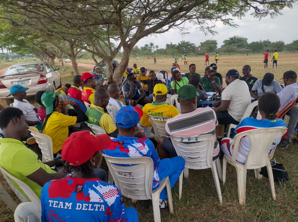 President and Vice President of the Federation on ground in Delta State Polytechnic Ogwashukwu, venue for the Cricket event in the National Sports Festival, Delta 2022.