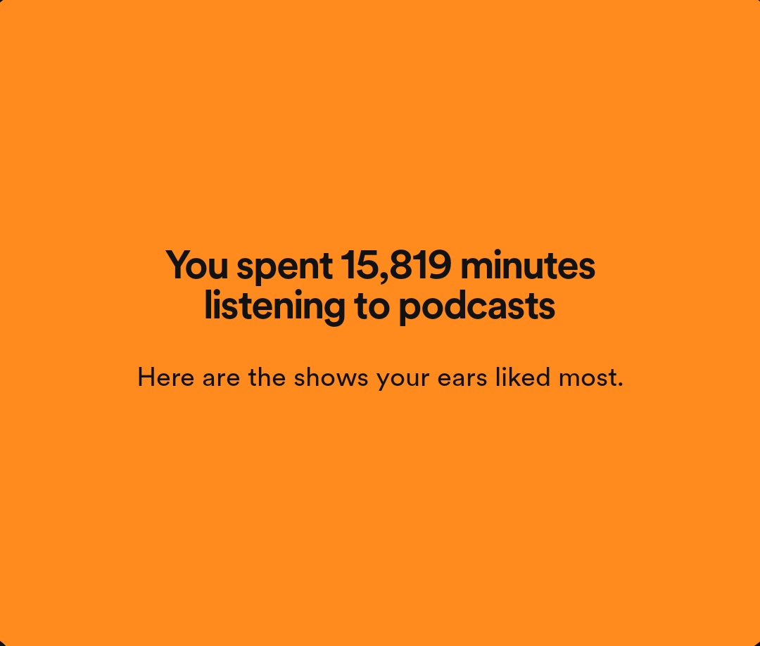 Nox_Caelum2's tweet photo. #SpotifyWrapped #spotifypodcasts 
rip @spinstersshow https://t.co/OVSxGgQjX0