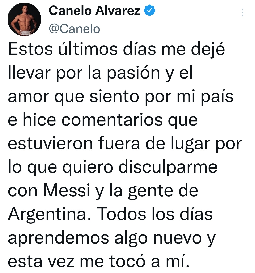 🔥Canelo pide disculpas a Messi por los comentarios emitidos el fin de semana pasado.