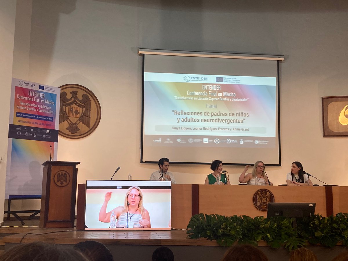 CovUni_GLEA's tweet photo. Thank you to our panel for sharing their personal reflections as parents of #Neurodivergent children and adults at the #ENTENDERConference yesterday @ProyEntender @CovUniResearch #neurodiversity 👏🏻 https://t.co/z8WQwvaYt3