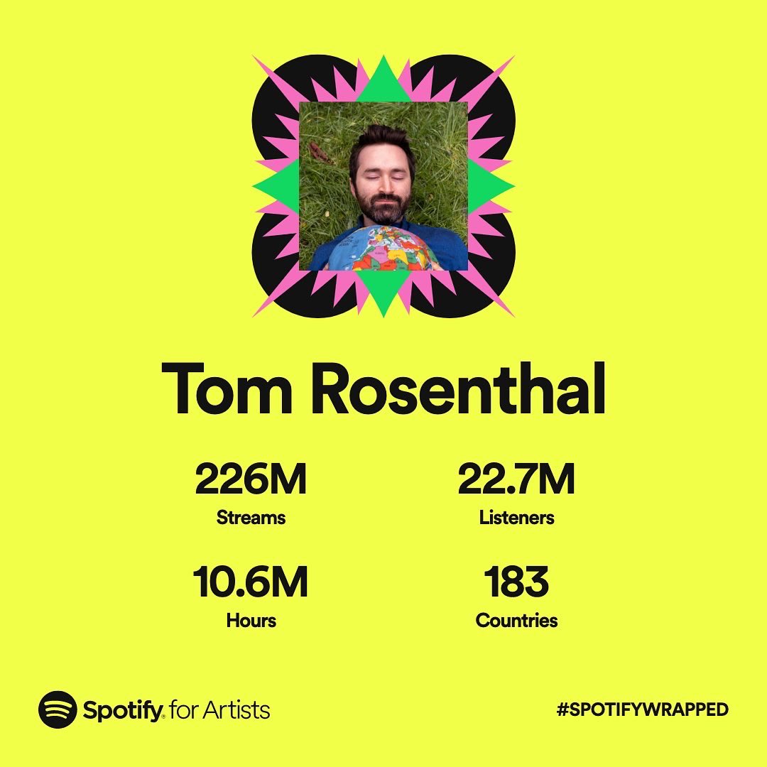 Spotify designers really wanting to hit that headachey spot this year. But in other news thank you thank you thank you all the thank yous! Really is too many streams. Hoping to get less next year.