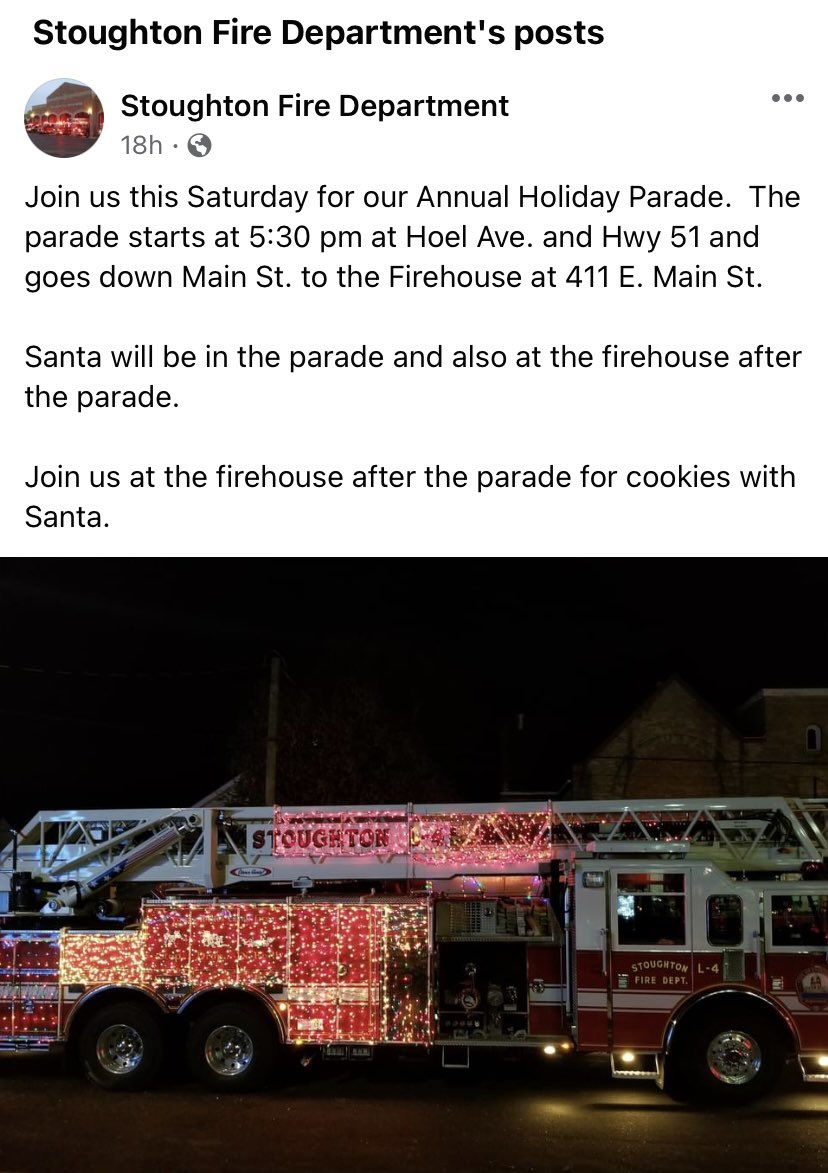 AutumnPearlWI's tweet photo. Victorian Holiday weekend is 12/2-12/4! The Fire Truck Parade is at 5:30pm on 12/3, and we will have extended hours for the parade! We’ll see you downtown to enjoy the festivities! 
#Stoughton #StoughtonWI #StoughtonWisconsin #StoughtonCoffee #Coffee #victorianholiday https://t.co/Re0KNSFjdD