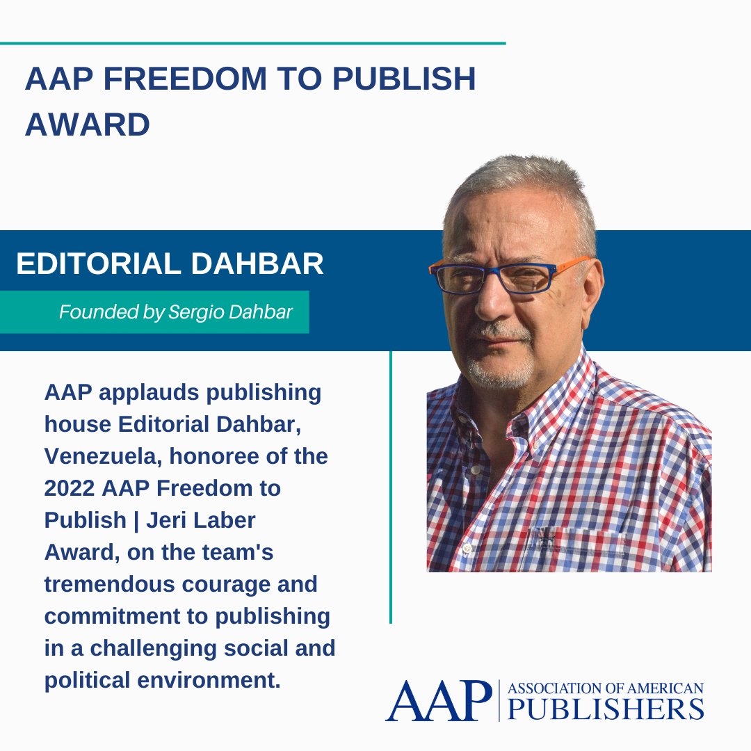 Editorial Dahbar 💡 (@editorialdahbar) on Twitter photo Nos alegra anunciar que Editorial Dahbar se ganó el Premio Internacional Jeri Laber a la liberta de publicar, un premio otorgado por el AAP (Association of American Publishers) <a href="/AmericanPublish/">Association of American Publishers</a>. Nos alegra anunciar que Editorial Dahbar se ganó el Premio Internacional Jeri Laber a la liberta de publicar, un premio otorgado por el AAP (Association of American Publishers) <a href="/AmericanPublish/">Association of American Publishers</a>.