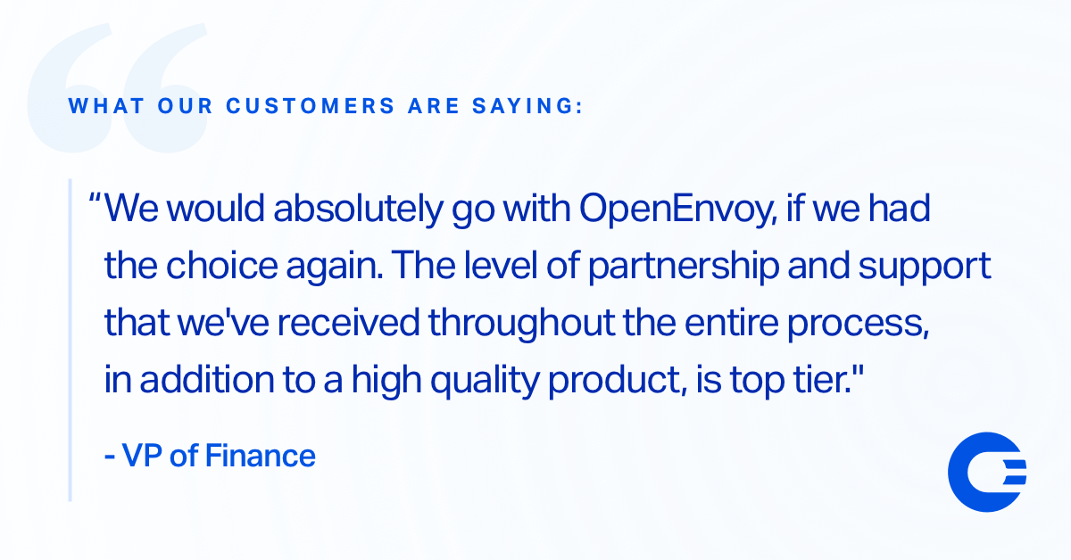OpenEnvoy's tweet photo. The reviews are in! 👏🏽 📣 

Learn more about our customers here ➡️ https://t.co/nlQBTjO4zj

#OpenEnvoy #APautomation #testimonial https://t.co/0JvV5c1gMV