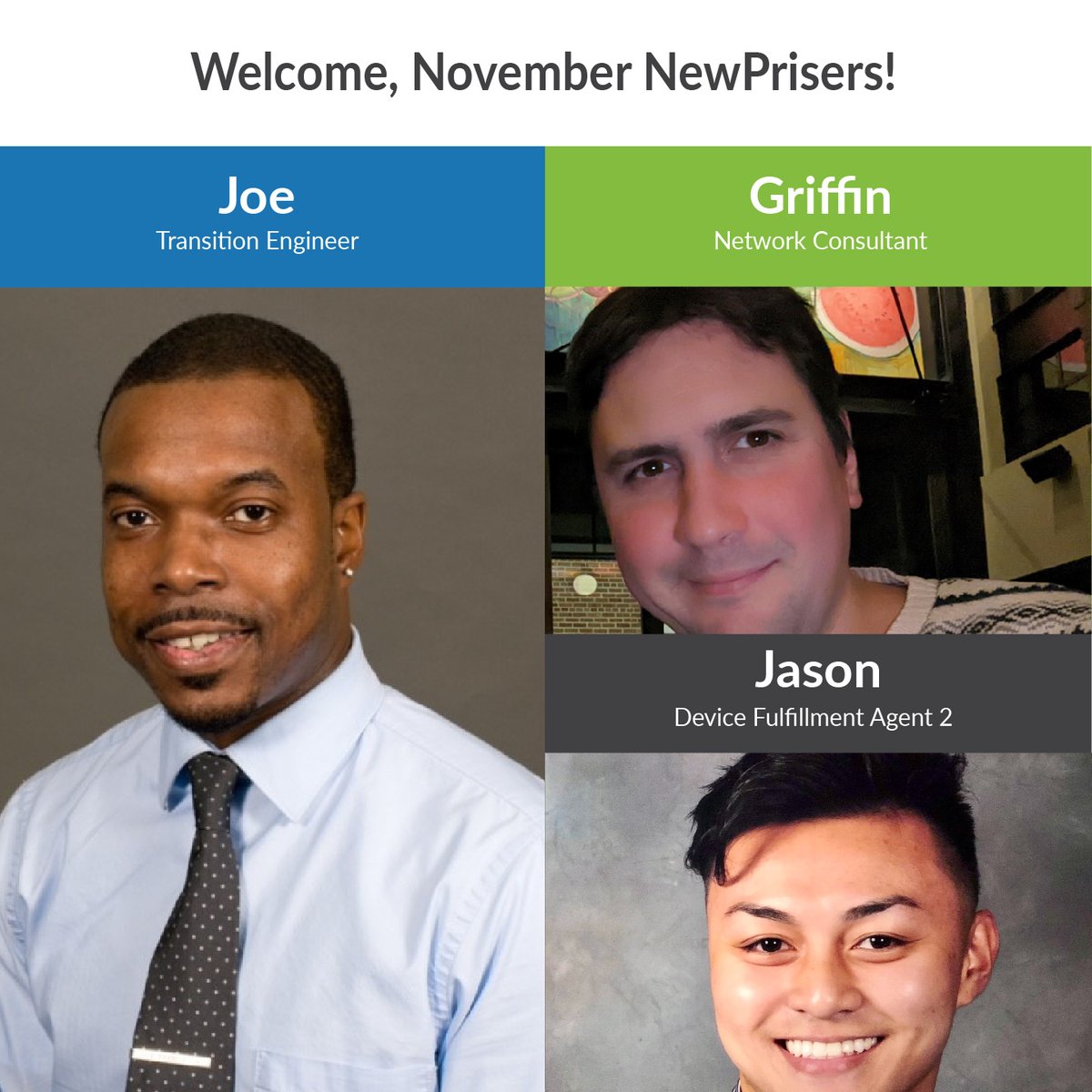Dataprise's tweet image. Join us in welcoming our November #NewPrisers to the #Dataprise Family!

#Newhire #NewEmployee #Welcome #NewPrisers #winningwithIT #topworkplace #lovewhereyouwork