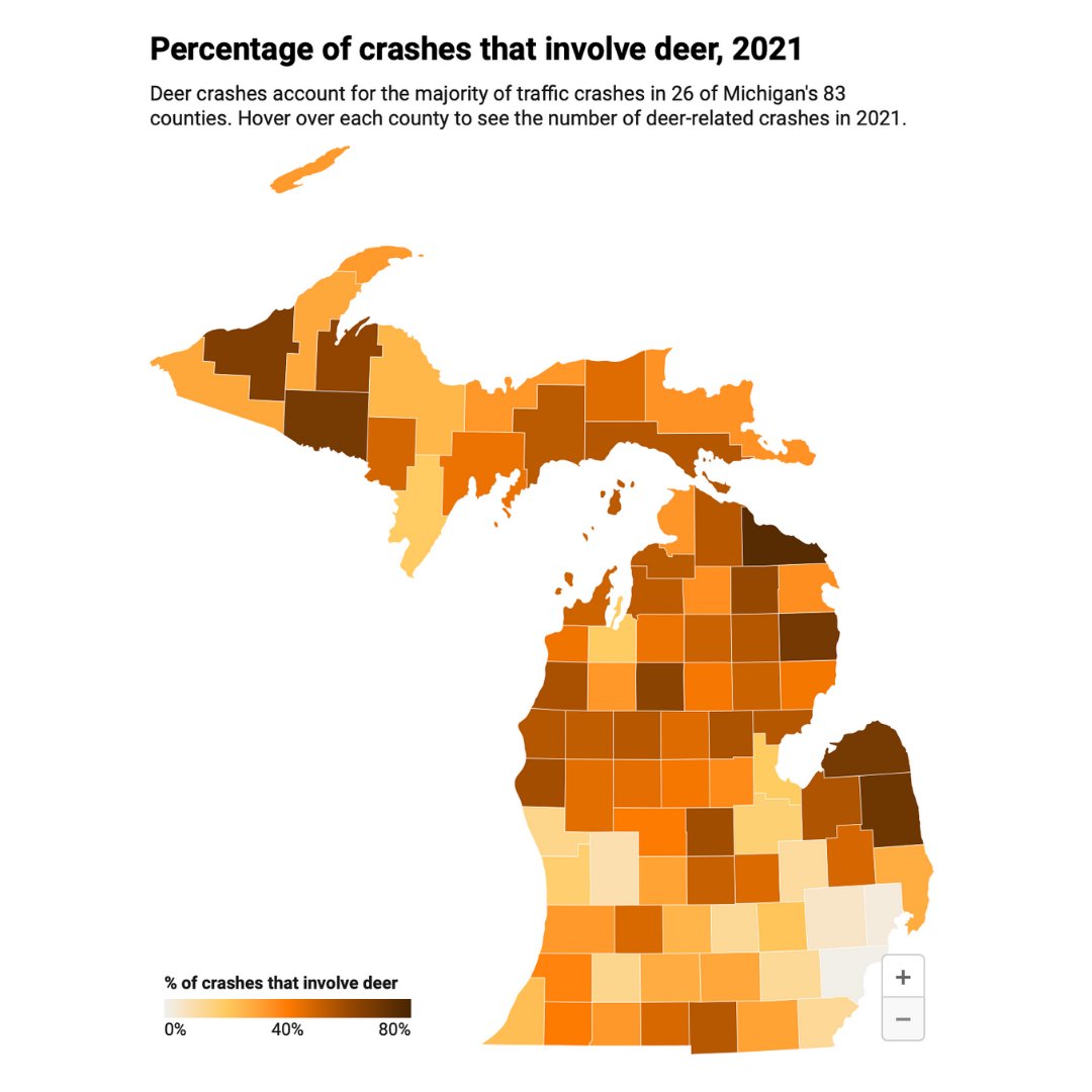 MLive on Twitter "Here’s a look at where and when deer crashes are