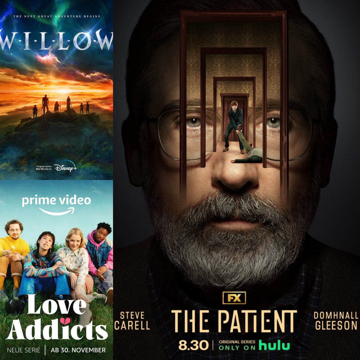 StreamingDings's tweet photo. Heute Neu bei:
Prime Video➡️ Love Addicts -Staffel 1-
Disney+➡️ Willow -Start Staffel 1-
The Patient -Staffel 1-
#PrimeVideo #LoveAddicts #DisneyPlus #Willow #ThePatient #StreamingDings📺 https://t.co/vsrN6vKyru