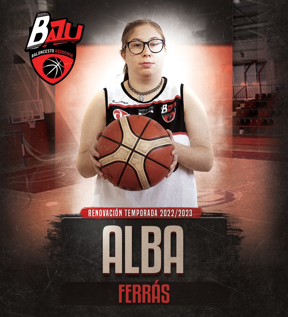 [Renovación] Es miércoles tarde y os presentamos a Alba Ferrás, como nuestra segunda renovación del día de nuestros chicos y chicas <a href="/ADAAzuqueca/">ASOCIACIÓN ADA</a>.
¡Encantados de que estés de nuevo con nosotros, Alba!
#BAZUADA🏀