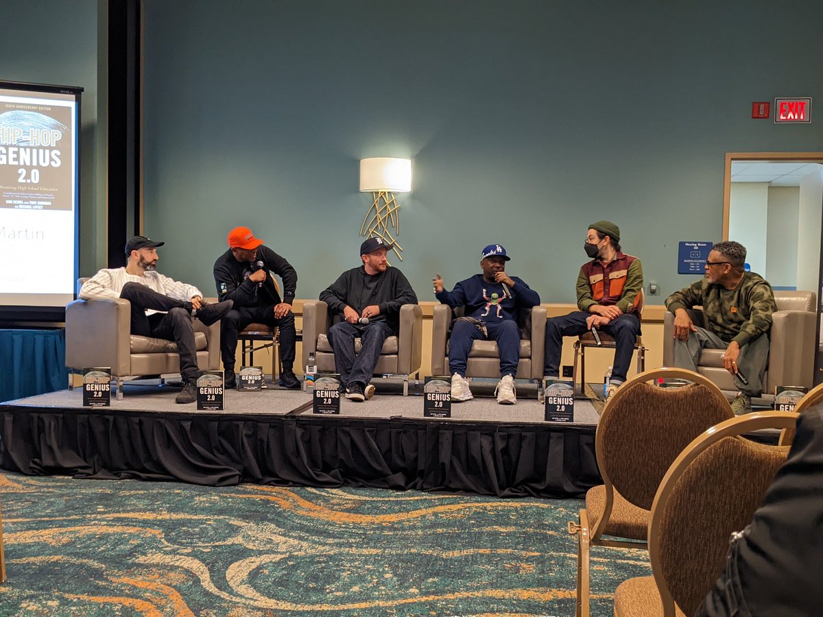 MrSorensen805's tweet photo. Awesome to hear @RasKass speak on hip hop and education along with the whole Hip Hop Genius podcast crew at #CITE2022 https://t.co/fR8ID3APR4