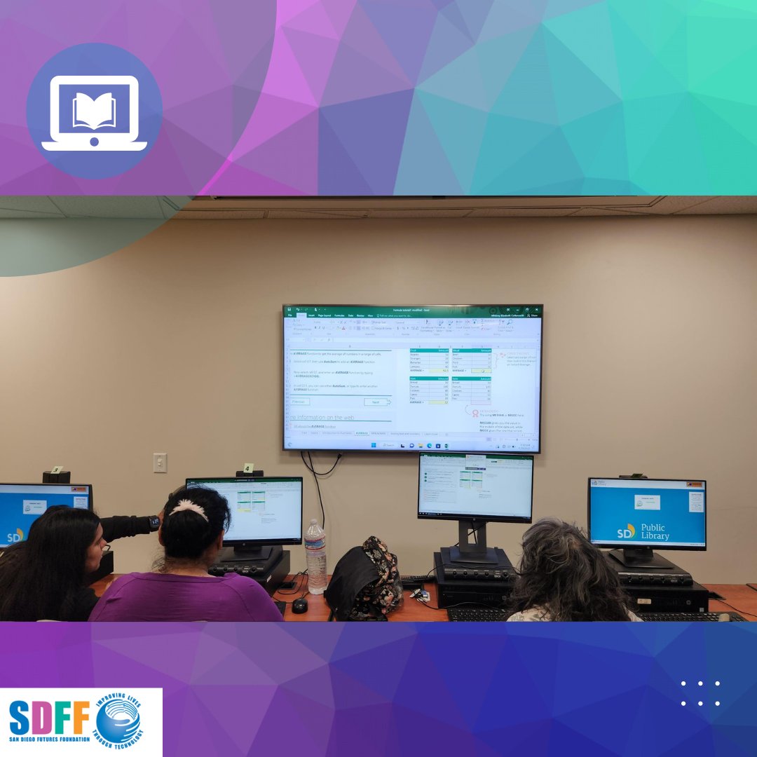 Participants get the opportunity to learn so much about various computer skills through our Digital Literacy Classes. All of our Tech on the Go classes are free! 

#TechontheGo #sandiego <a href="/SanDiegoCounty/">SanDiegoCounty</a> <a href="/CityofSanDiego/">City of San Diego</a> <a href="/PeratonCorp/">Peraton</a> #digitalliteracy #technology #excel