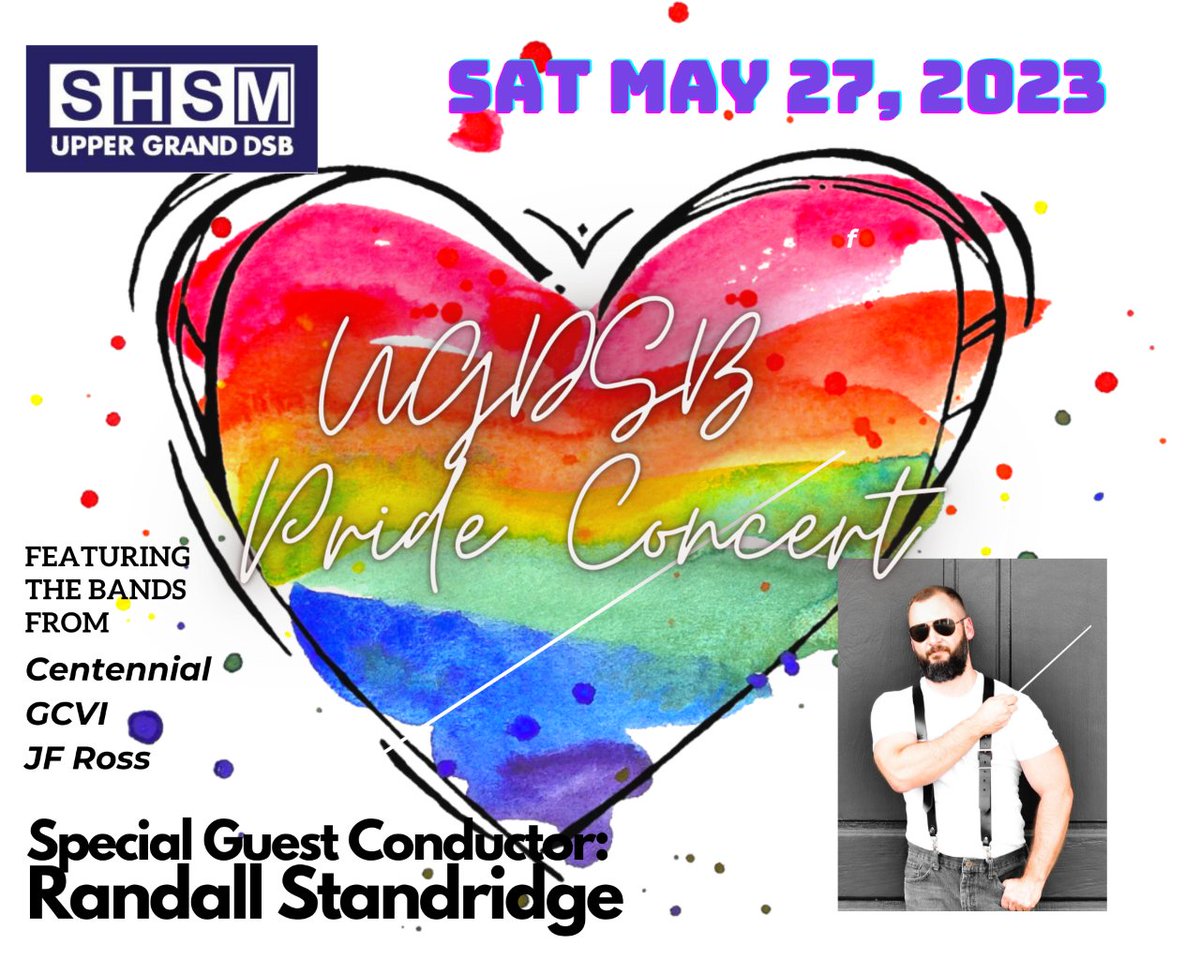The UGDSB’s SHSM program will present a huge concert celebration in Guelph to celebrate Pride and Inclusion featuring world-renowned band composer Randall Standridge. Read the full story here: ow.ly/FyaW50LRp1p.