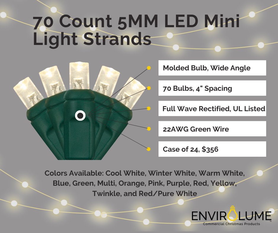 envirolume's tweet photo. Add some shine to your holidays with Envirolume’s wide angle mini lights! With countless colors to choose from, these will complement any indoor or outdoor holiday display. Shop the collection at... https://t.co/jH9D4jDTZ8