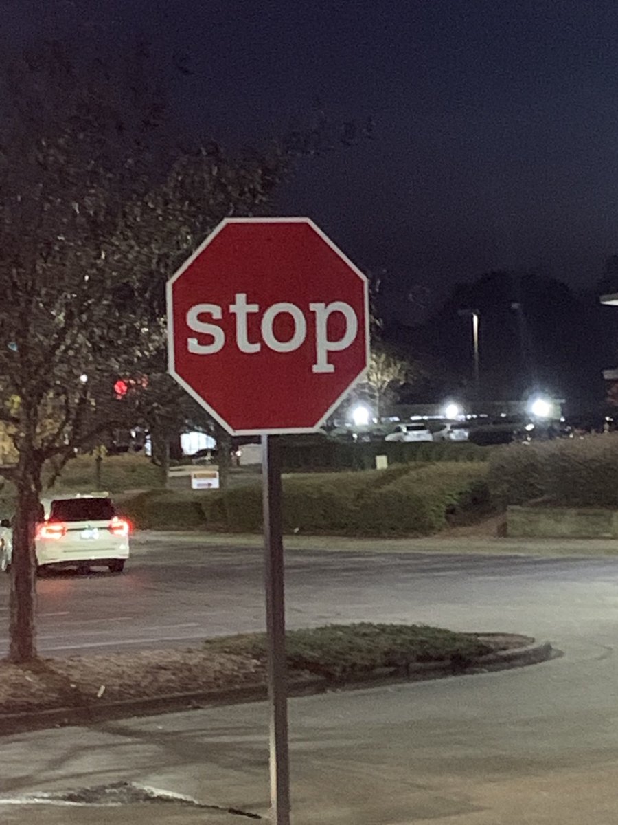 What the crap with the font on this stop sign in Durham.