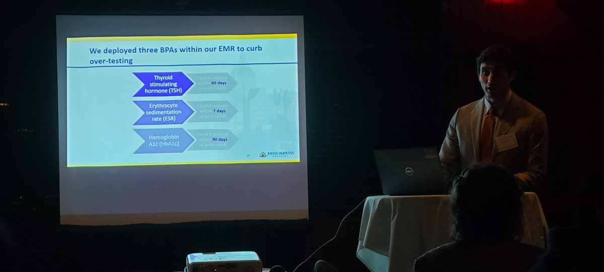 Congrats to Dr. Castellanos on his oral presentation during MD <a href="/SocietyHospMed/">Society of Hospital Medicine</a> on reducing inappropriate labs. <a href="/OslerResidency/">The Osler Medical Residency</a> <a href="/ChidaNatasha/">Natasha Chida, MD MSPH</a> <a href="/SaraKellerMD1/">Sara Keller MD</a> <a href="/hvpaa/">High Value Alliance</a> <a href="/JohnsHopkinsDOM/">Johns Hopkins Department of Medicine</a>