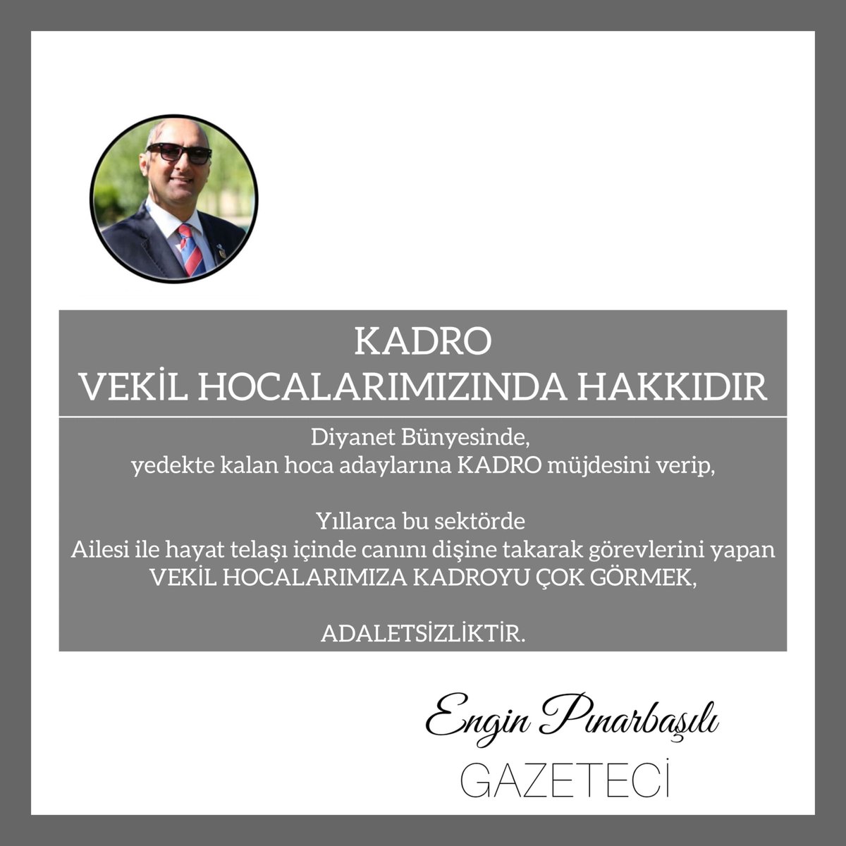 Kadro Vekil İmamlarımızında Hakkı

#Vekilimamlarakadro