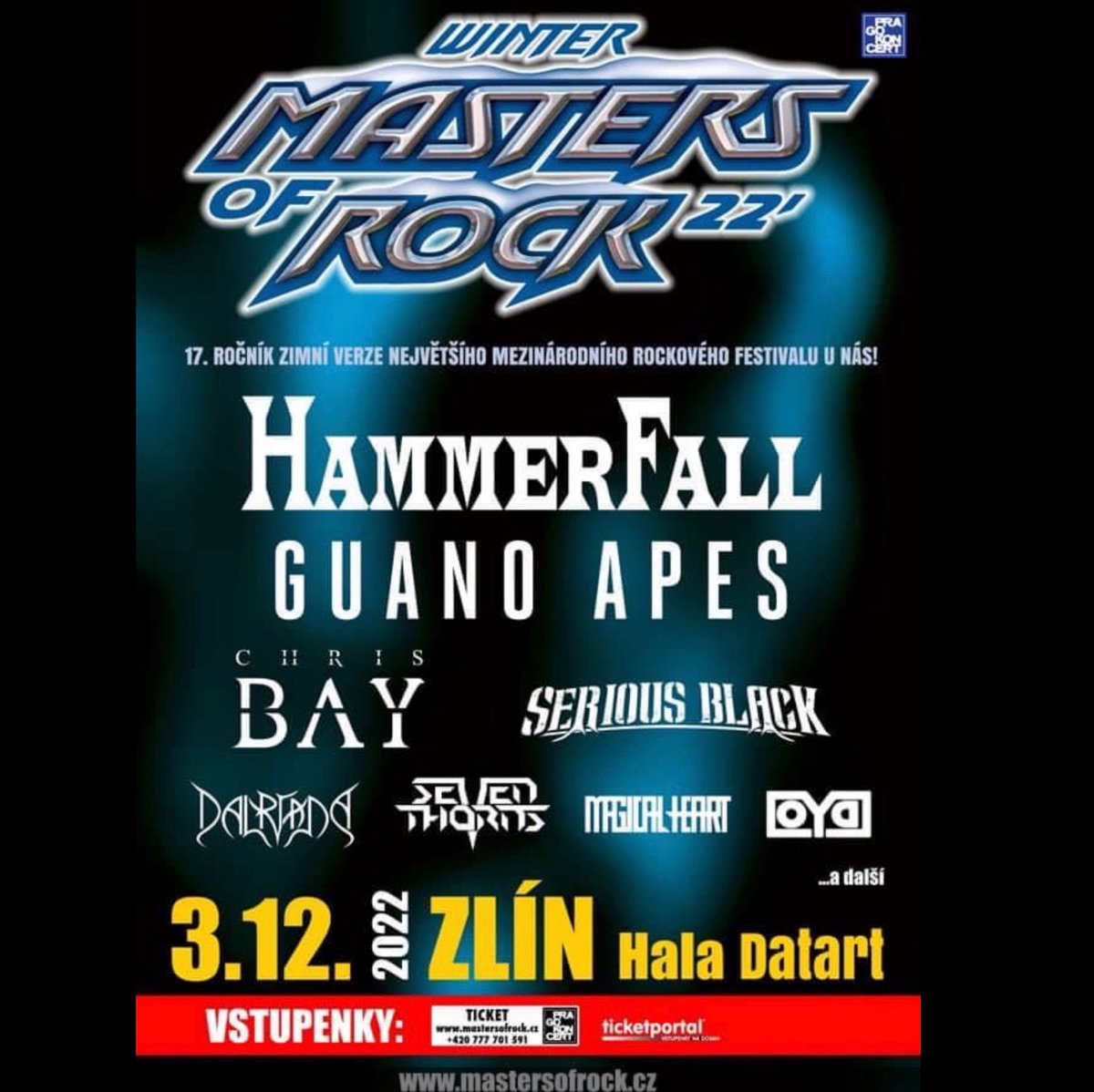 This is what we’ll be doing on Saturday. How about you, will we see you there? 🤘

#HammerFall #HeavyMetal #TemplarsOfSteel #HammerOfDawn #JoacimCans #OscarDronjak #PontusNorgren #FredrikLarsson #DavidWallin #WinterMastersOfRock #Zlin #CzechRepublic