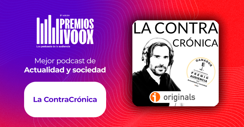 ivoox's tweet photo. 🏆 Y el premio de la categoría Actualidad y sociedad es para… 

¡La ContraCrónica (@diazvillanueva)! 

👏🏼¡Enhorabuena!