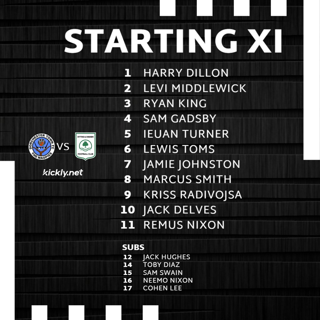 DorchTownFC's tweet photo. 👤 | 𝗧𝗘𝗔𝗠 𝗡𝗘𝗪𝗦

Here’s how The Magpies U23 lineup tonight!

#WeAreDorch ⚫️⚪️ https://t.co/sboDAMM3cV