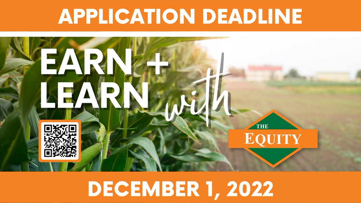 TheEquityCoop's tweet photo. The deadline is HERE! Get your applications in for The Equity Scholarship by December 1st. If you have any questions, please call Jessica Bloemer at (217) 342-3123 Ext. 6305. https://t.co/eV9Li5sTZF
