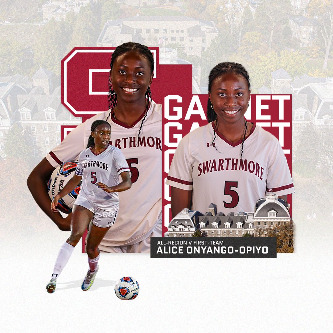 SwatAthletics's tweet image. Congrats to Alice Onyango-Opiyo, Kim Kockenmeister, Amelia Mounts and Emme Hansard on earning United Soccer Coaches All-Region status!

Alice garnered her second career all-region nod, earning the first as a defender and the second as a midfielder.

📰 swarthmoreathletics.com/news/2022/11/3…