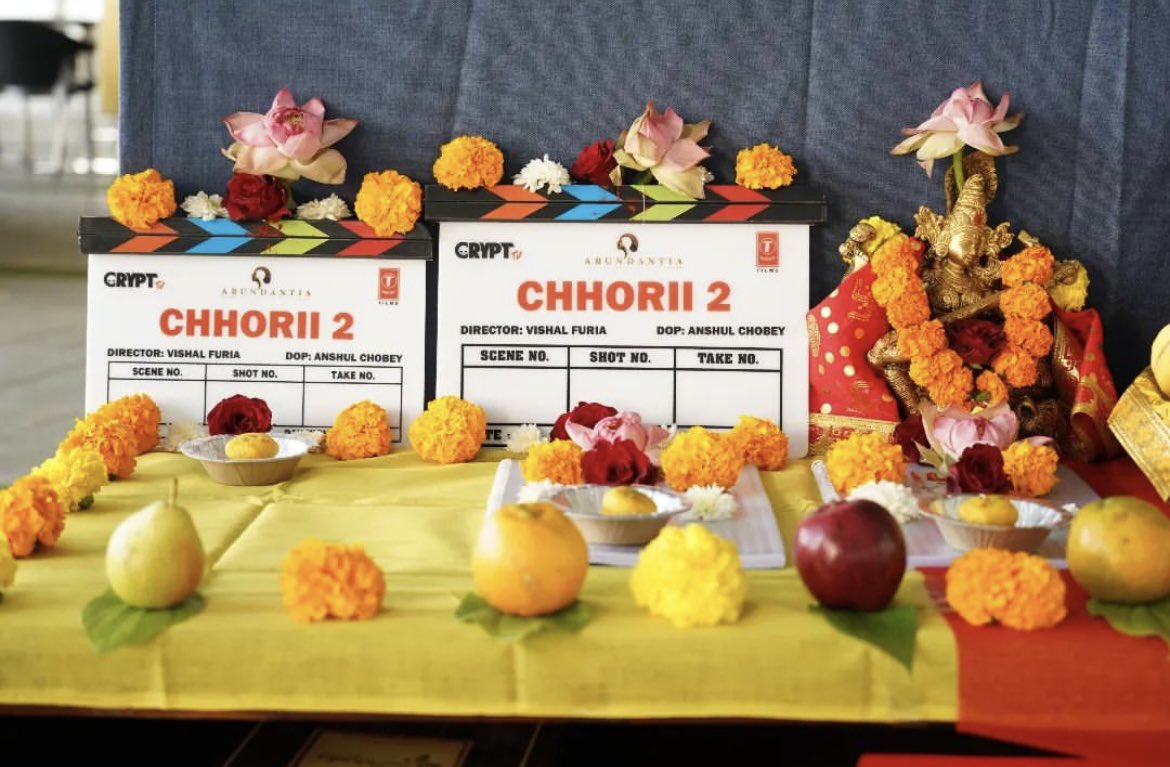 Production on Chhorii 2 begins today!! #Chhorii2
@Nushrratt @sakpataudi @FuriaVishal @Abundantia_Ent @CryptTV @psychscares 
@vikramix @TSeries