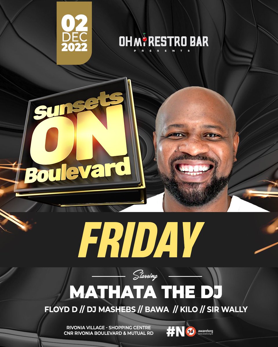 THEEDjFloyd's tweet photo. #sunsetsonboulevard this Friday @OHmiRestroBar 📍@MathataThe @sirwally @djmashebs https://t.co/TggvtxjFpu