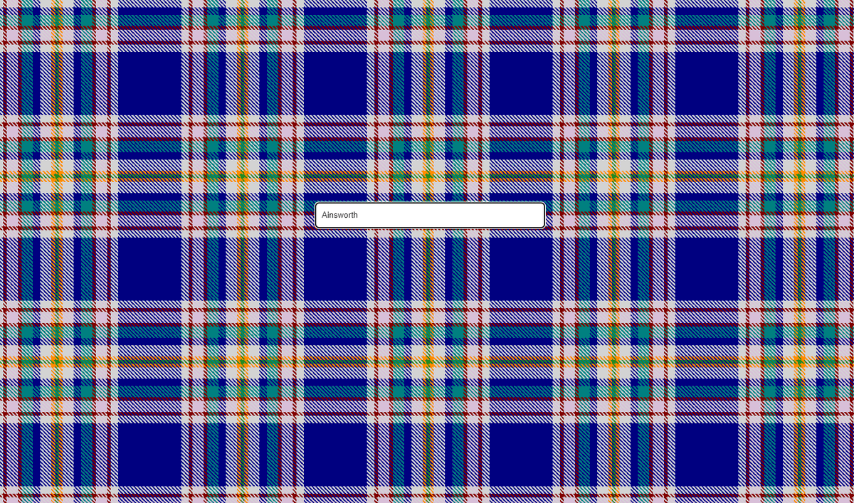 NiallAins's tweet photo. I'm sure everyone is busy celebrating St. Andrew's Day today... so posting my Tartan Generator app on @CodePen
Which algorithmically generates tartan patterns for any name you enter
https://t.co/ne51pZgORq https://t.co/sWKbuKI3dg
