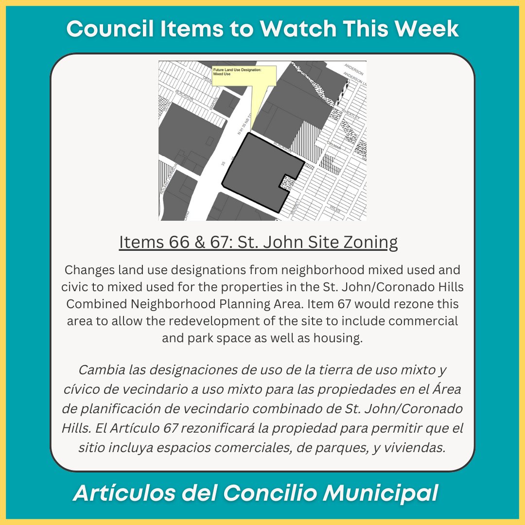 #ATXCouncil meets this Thursday! Here’s some items our office suggests you check out. 👇

El Concilio Municipal de Austin se juntara este jueves! Aquí hay algunos artículos que nuestra oficina sugiere que revises.👇