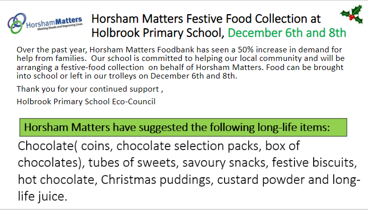 PrimaryHolbrook's tweet photo. Proud to be a food collection point for @horshammatters #foodbank #supportlocally https://t.co/X1F1EFwh3w