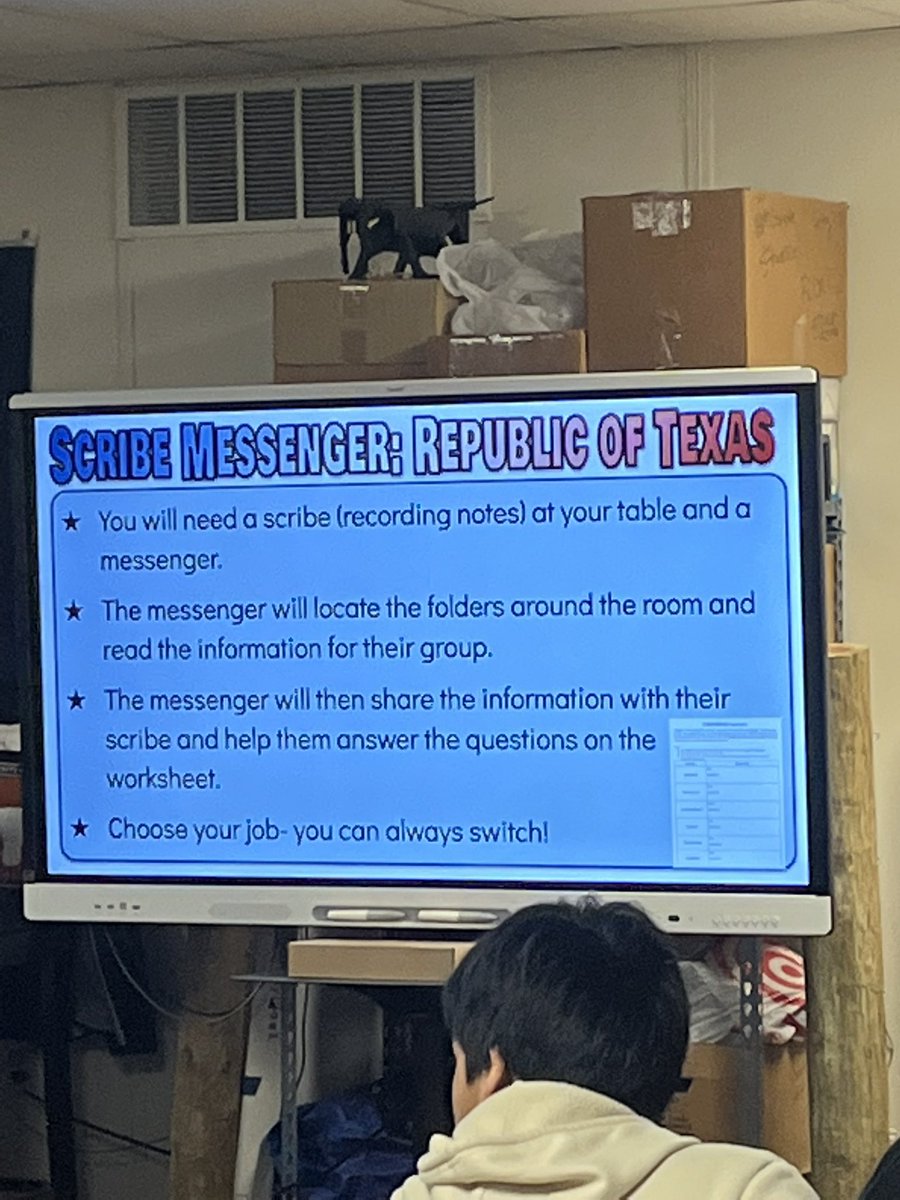 District learning in action - Beckendorff students using scribe-messenger to learn about Early Texas <a href="/KISDSocStudies/">Secondary Social Studies Dream Team</a> @BrewtonHistory