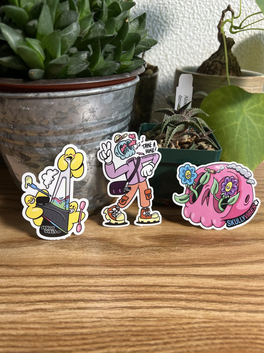 3 New Stickers available on the website! Grab all 3 as a pack for 20% Off: 
skullyvibes.com/merch/p/skully…