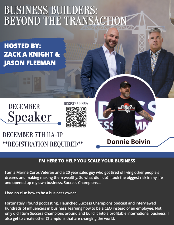 JasonFleeman's tweet photo. Are you a #badass ?  😎 Do you want to be ⁉️ 

Join me &amp; Zack Knight as I host Beyond the Transaction with keynote #speaker Donnie Boivin with the #Social #Champions #Network 

Wed, Dec 7 from 11-1 PM 
Queen Building / EPM 26th Floor
5 Concourse Parkway
#Atlanta 30378 https://t.co/p9Bl2R3ui5