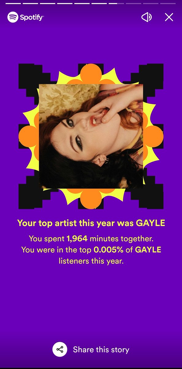 Top 0.5% might be trending but I found out I'm in the top 0.005% of @whoisgayle listeners 🤣