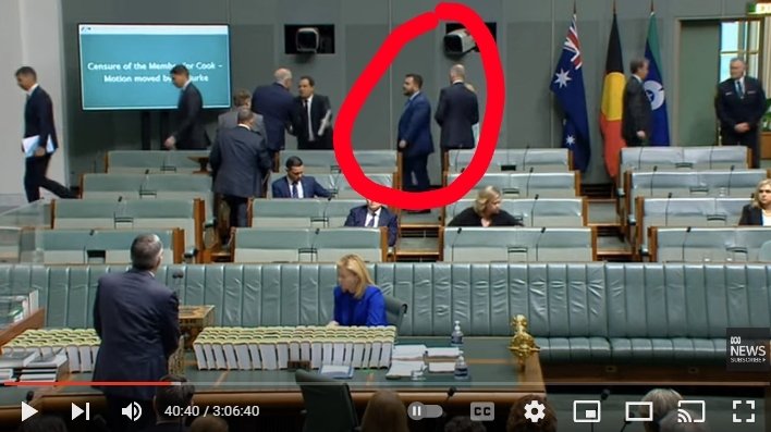 #townsville #Herbert Our very own @LiberalAus representative leaving the chamber to shake hands with a just #CensureMorrison . Paid to represent us but toadying to a lying cheating ex pm