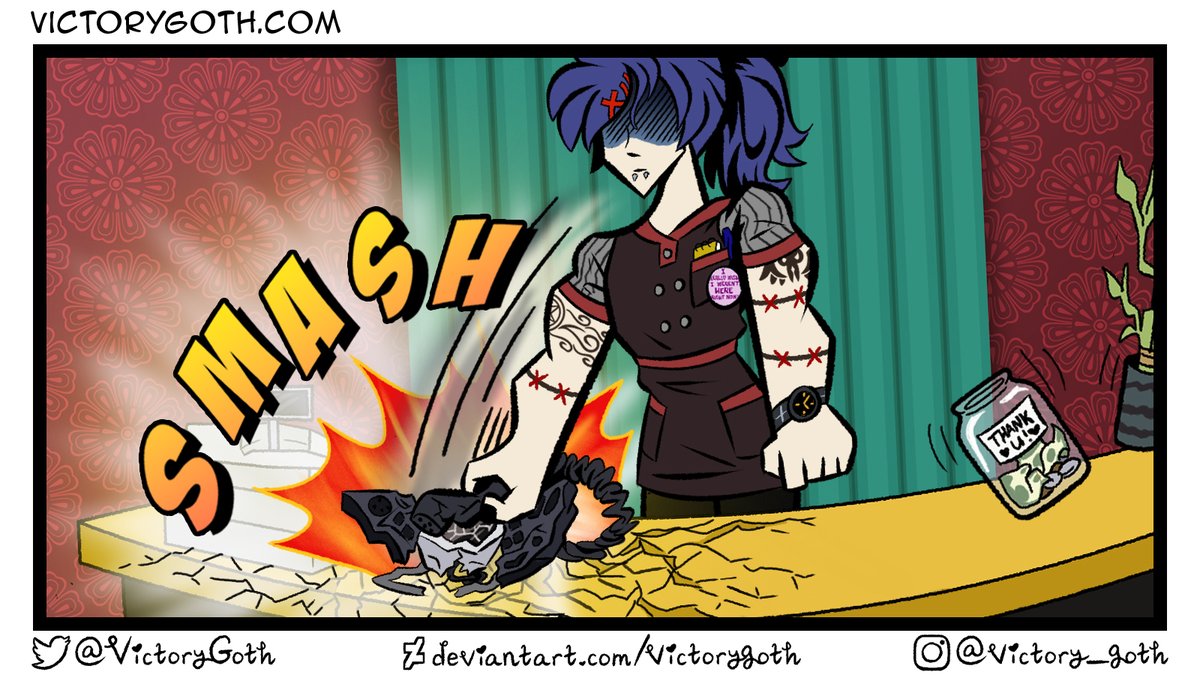 VictoryGoth's tweet photo. Babaylan Bay Bits No. 9 in which I reveal Onyx is just his nickname 😱...and also his cute ponytail ( ́ ω ` )  #webcomic #webtoons #cartoon #drawings #comics #comic #DigitalArtist #digitalart #gothic https://t.co/38Uimq5JSo