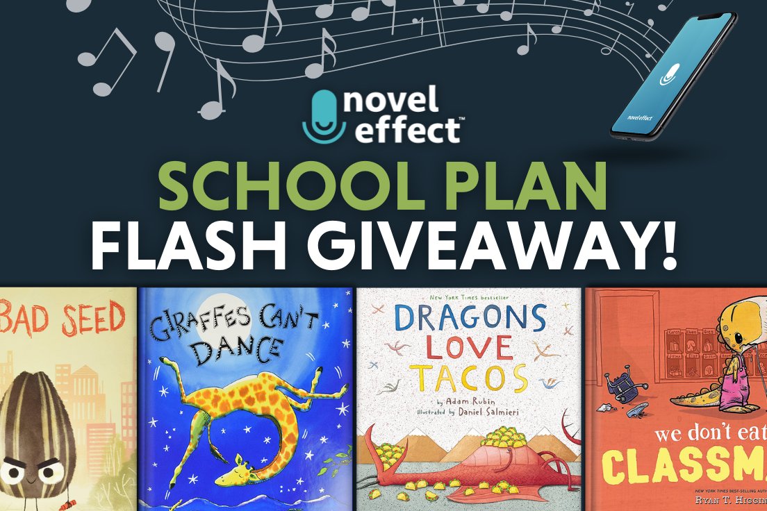 🚨 SCHOOL PLAN FLASH GIVEAWAY 🚨

🎉 Enter for a chance to win Novel Effect for your ENTIRE school thru the end of the '22-'23 school year! 🤯📚

How to play:
✨ Follow us! 🎶
🔁 Retweet this, tag a friend, &amp; share your favorite story to bring to life with Novel Effect! #EdTech
