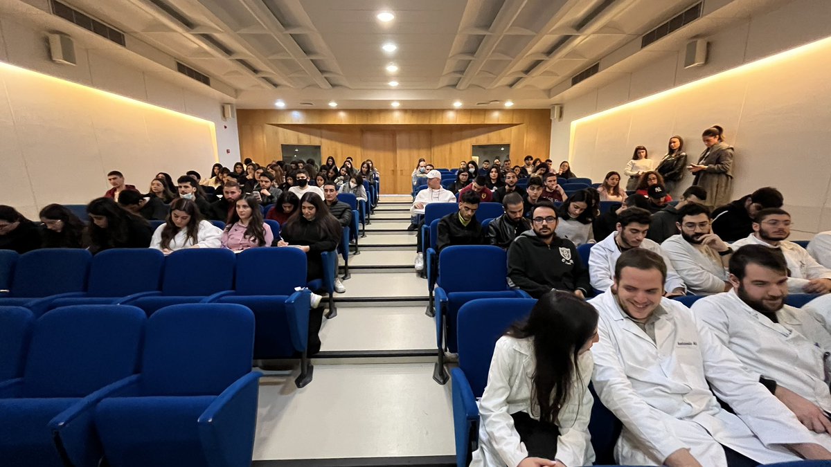 ndsuro's tweet photo. The head of urology department and residency programs  Prof. Raghid El Khoury proceeded with a general conference at Jean El Hawa Auditorium on men’s health to a crowd of students @USEKOfficial https://t.co/hg1UqxCnnK