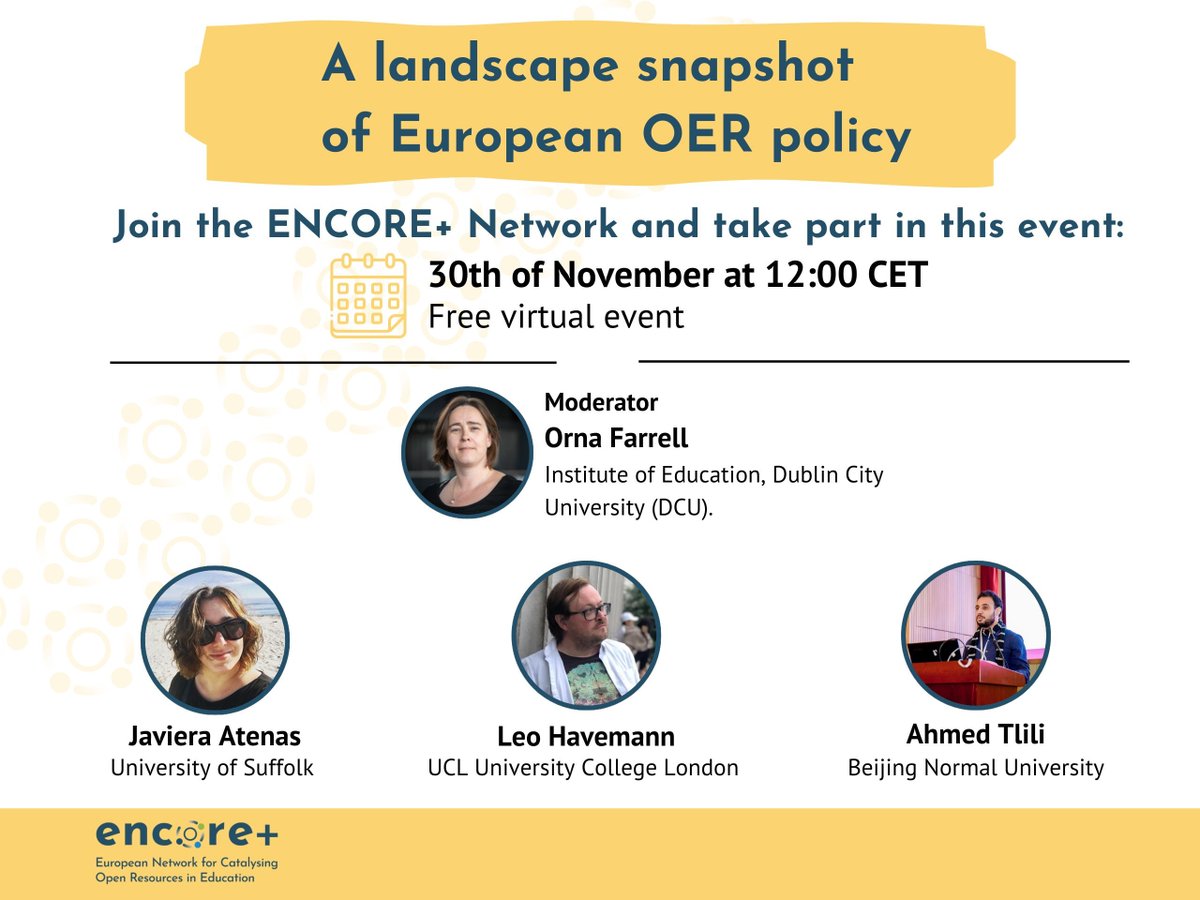 marie_librarian's tweet image. Excellent #encoreplus webinar today on European OER policy. Fascinating insights from presenters re migrating the OER focus from content to practise. @orna_farrell was also fascinating re research that she is conducting on OER use in business &amp;amp; re an OER future-proofing checklist