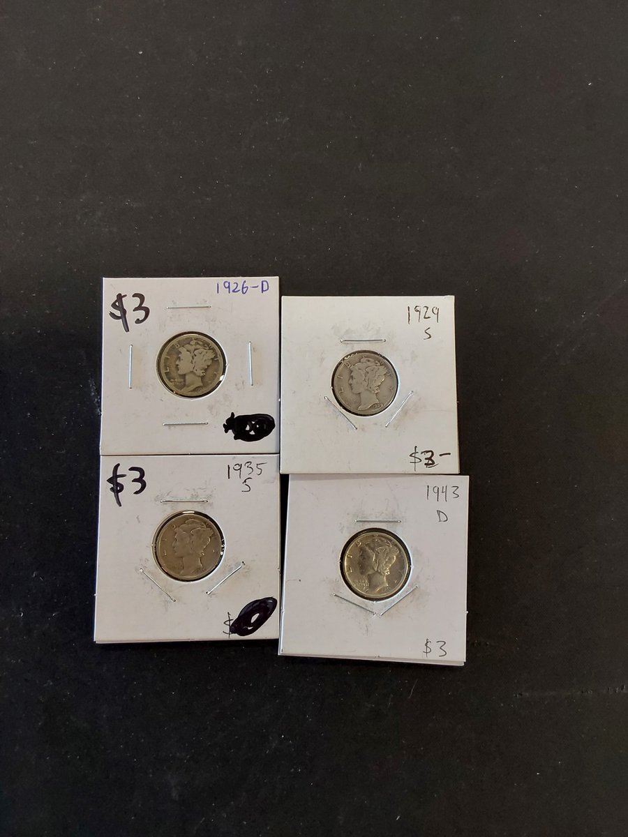 ArchangelcoinLV's tweet photo. Affordable #holidaygifts & #StockingStuffer available at 594 S Decatur in #LasVegas like four silver #mercurydimes for only $12! Get your #youngnumismatist started on their #coincollection today!
#coincollecting #silvercollecting #numismatics #collectingcoins https://t.co/tm3wsaEAyZ